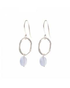 Graceful Blue Lace Agate SP Earrings
