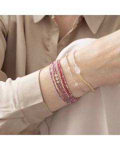 Ruby Rose Quartz Gold Bracelet