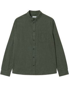 Regular fit melangé flannel shirt