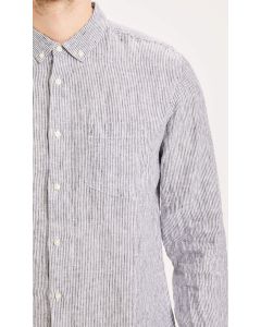 Larch LS striped linen custom fit shirt