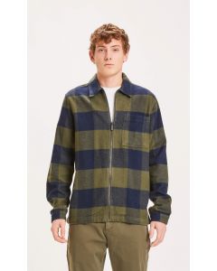 Pine checked heavy flannel overshirt