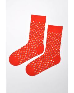 Socken triple dots red