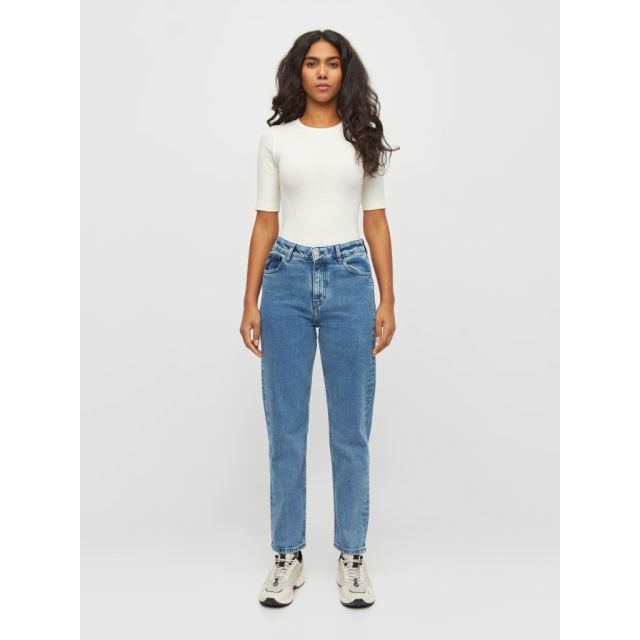 Iris mom mid-rise 5-pocket cropped jeans