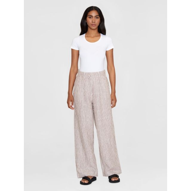 Posey wide mid-rise striped linen pants