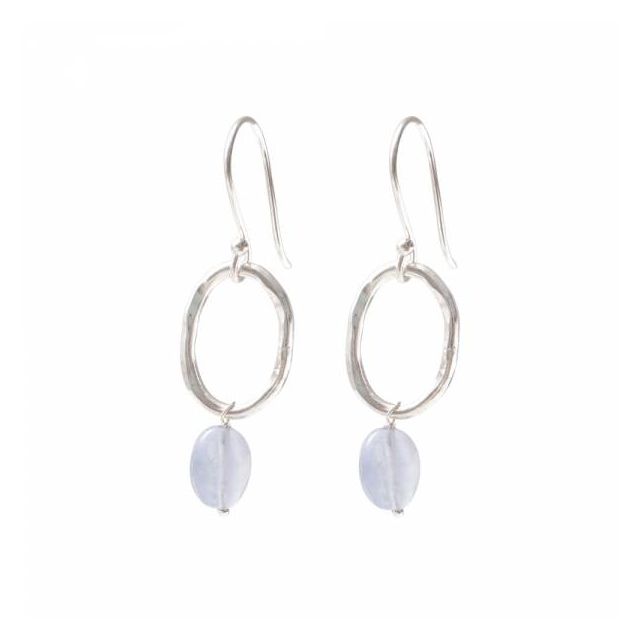 Graceful Blue Lace Agate SP Earrings