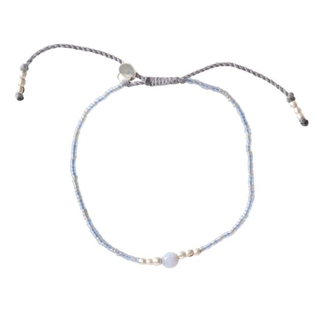 Iris Blue Lace Agate Silver Bracelet