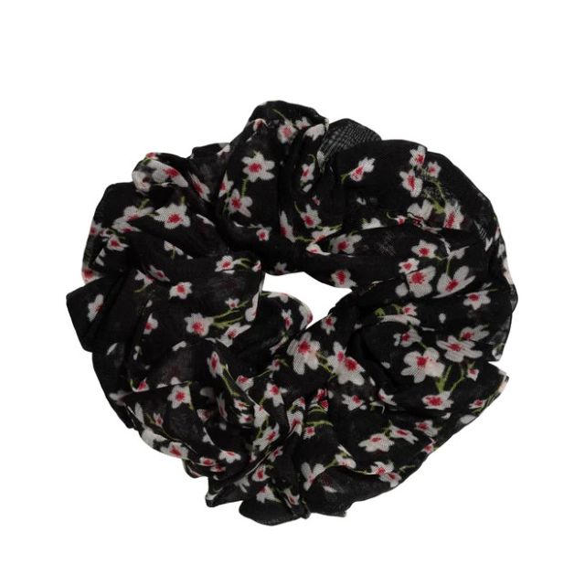 Flower Scrunchie-Black