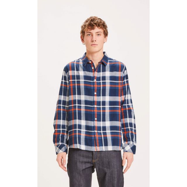 Larch casual fit checked flannel shirt
