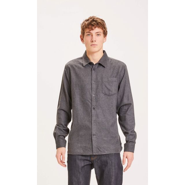 Larch regular fit solid heavy flannel shirt