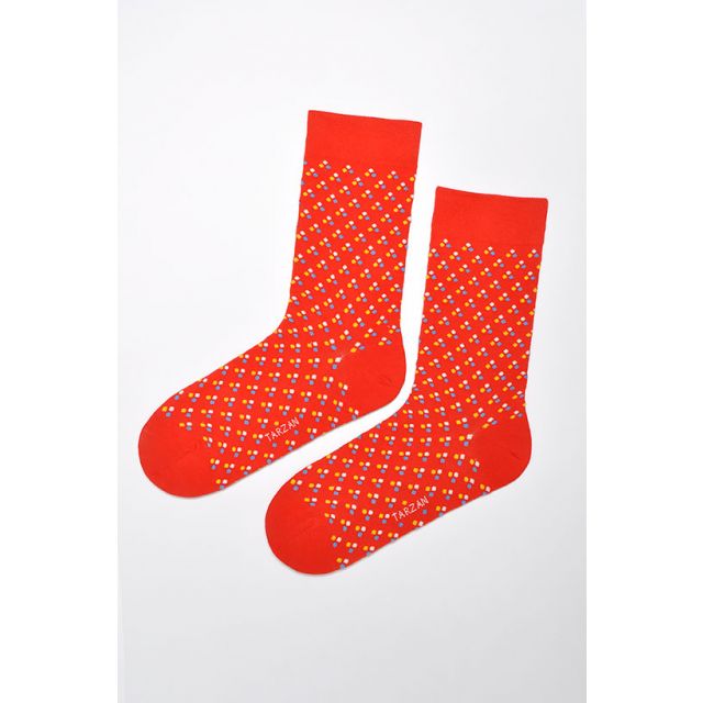Socken triple dots red
